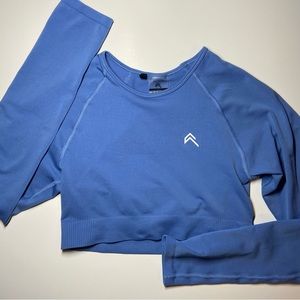 Oner Active Classic Seamless 2.0 Long Sleeve Crop Top - Light Denim Marl - M